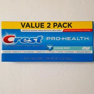 💡$4=Crest Pro-Health Clean Mint Paste Toothpaste, 4.6 oz, 2 Pack/AW=12oz